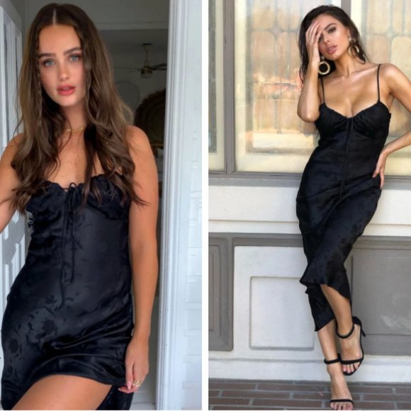 Aritzia Dresses & Skirts - Hallie Midi Slip Dress - Black- FASHION NOVA